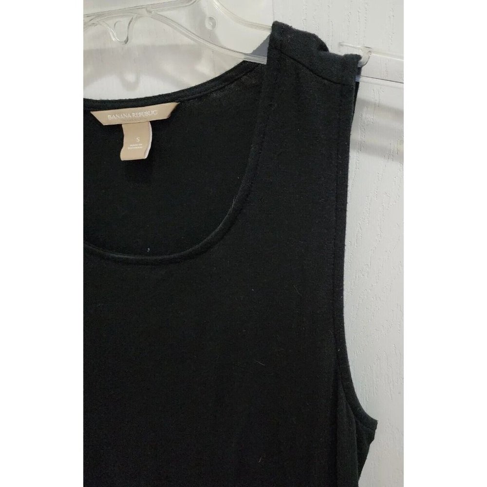 Banana Republic Women’s Sleeveless Snitty Side Zip Ruched Top Black Size Small - Picture 3 of 9